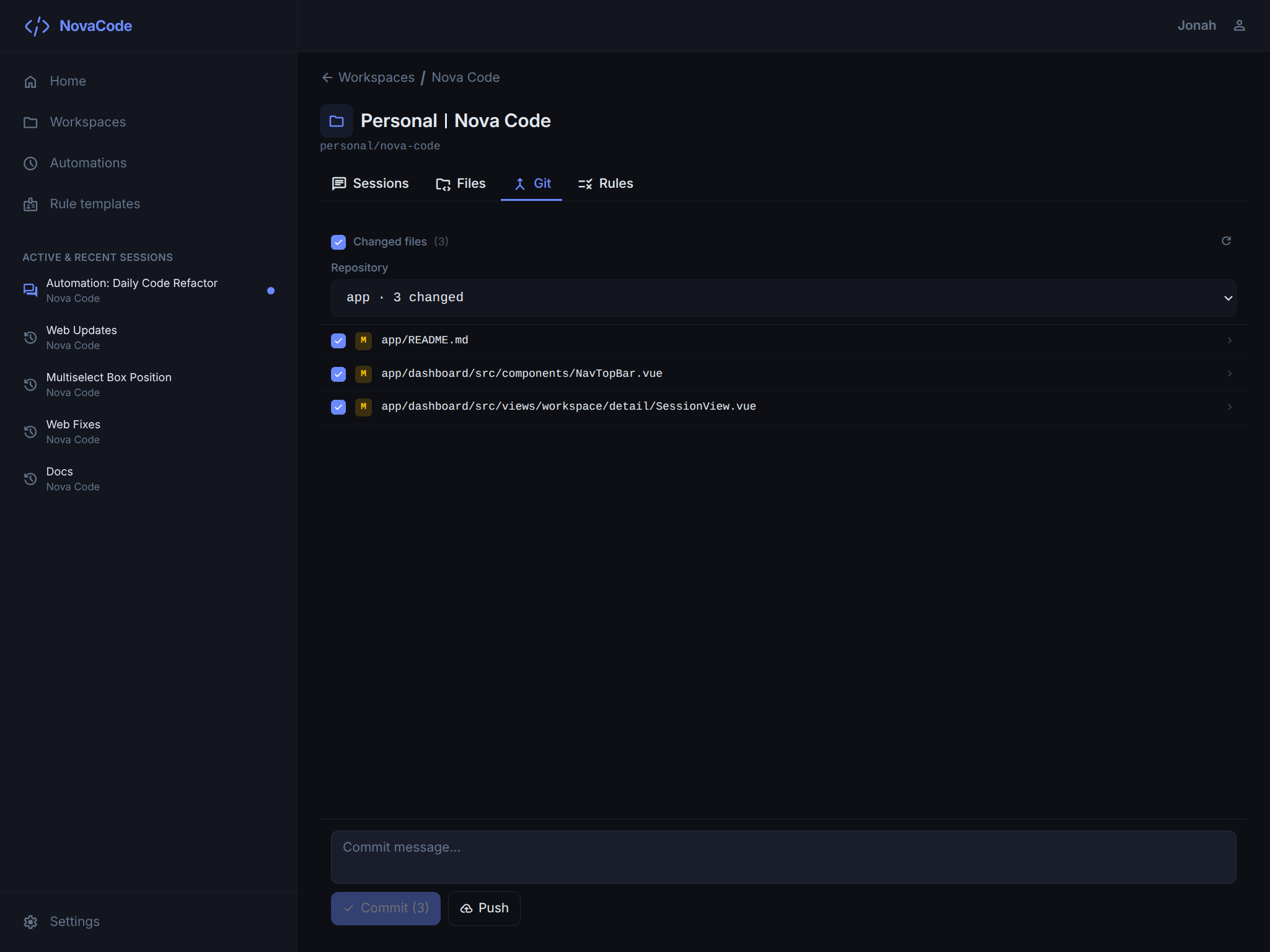 Placeholder for Git View screenshot